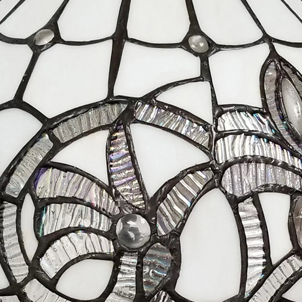 19" Dark Brown Metal Candlestick Table Lamp With White Dome Shade HomeRoots