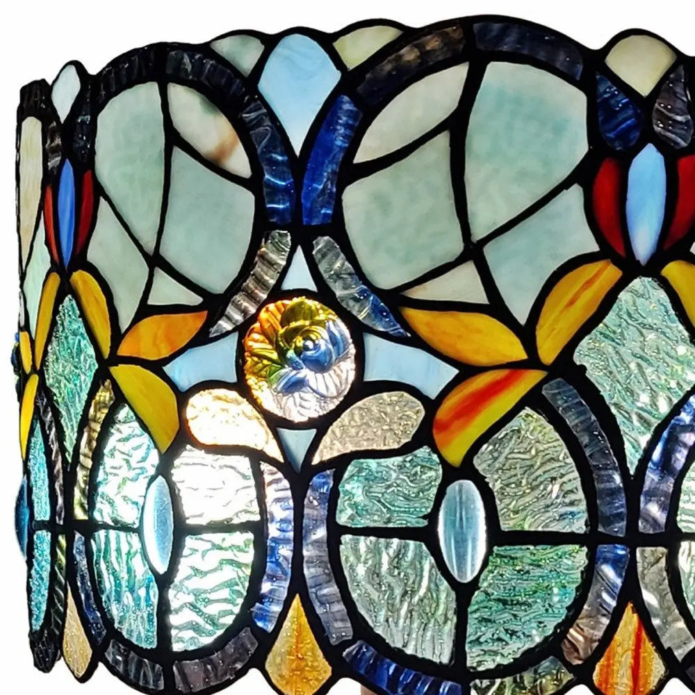 22" Dark Brown Metal Two Light Candlestick Table Lamp With Green Shade HomeRoots