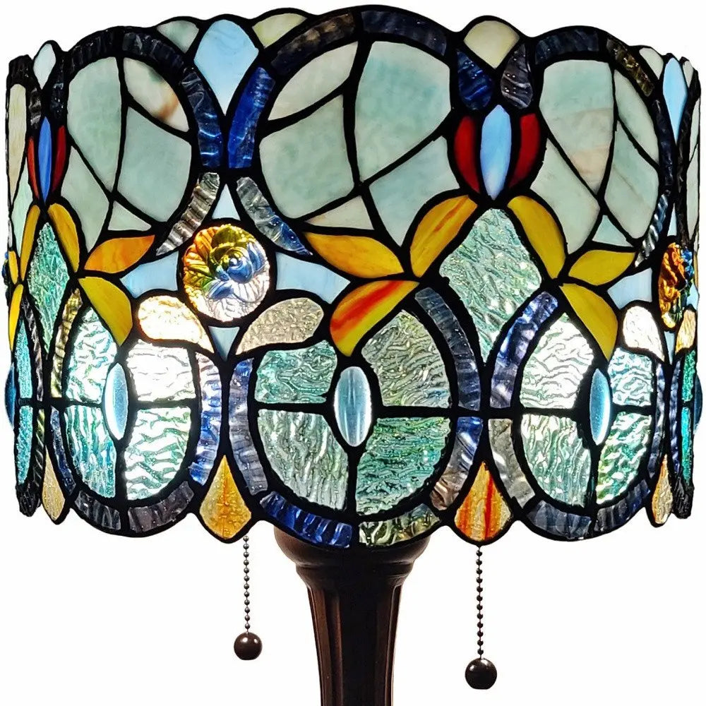 22" Dark Brown Metal Two Light Candlestick Table Lamp With Green Shade HomeRoots