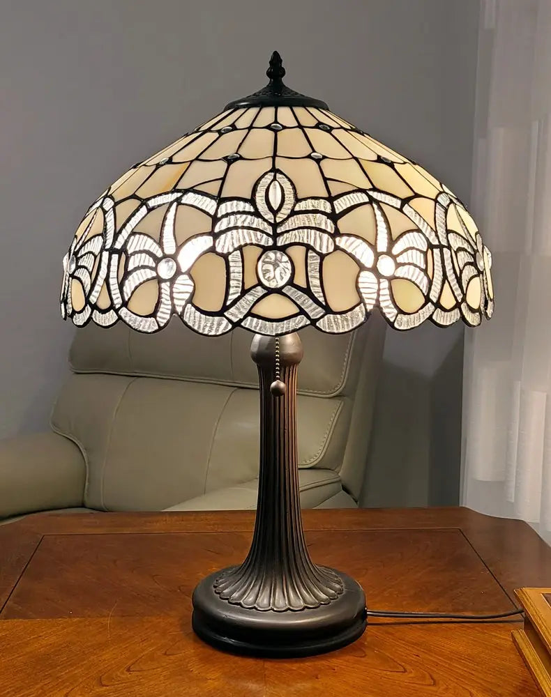 23" Dark Brown Metal Two Light Candlestick Table Lamp With White Shade HomeRoots