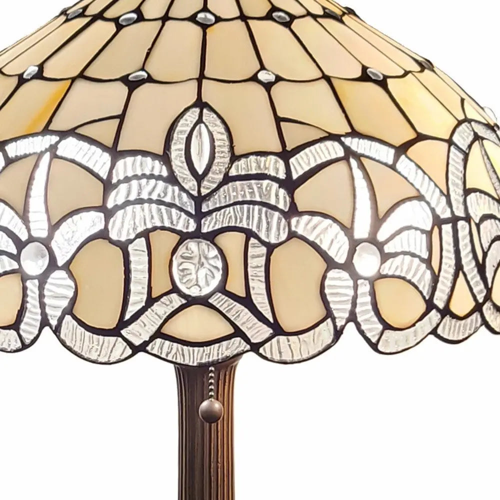 23" Dark Brown Metal Two Light Candlestick Table Lamp With White Shade HomeRoots