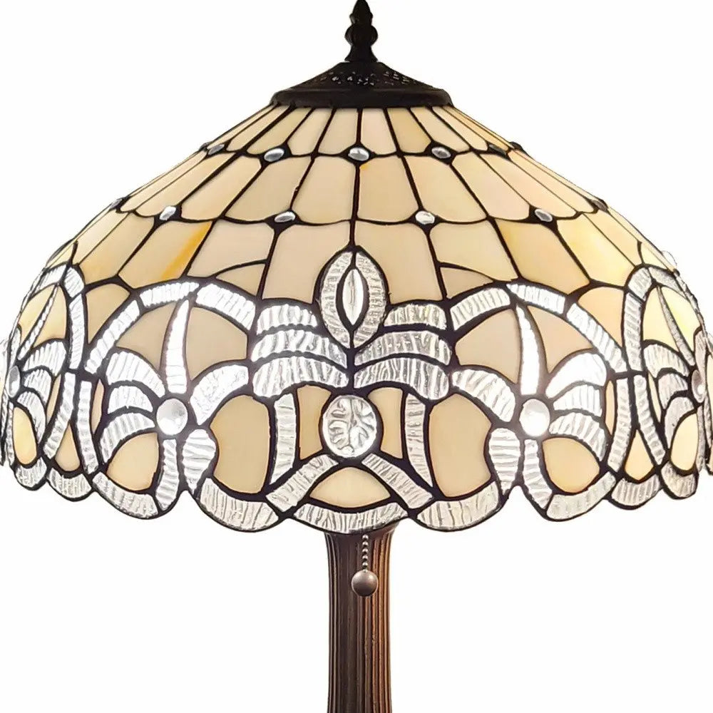 23" Dark Brown Metal Two Light Candlestick Table Lamp With White Shade HomeRoots