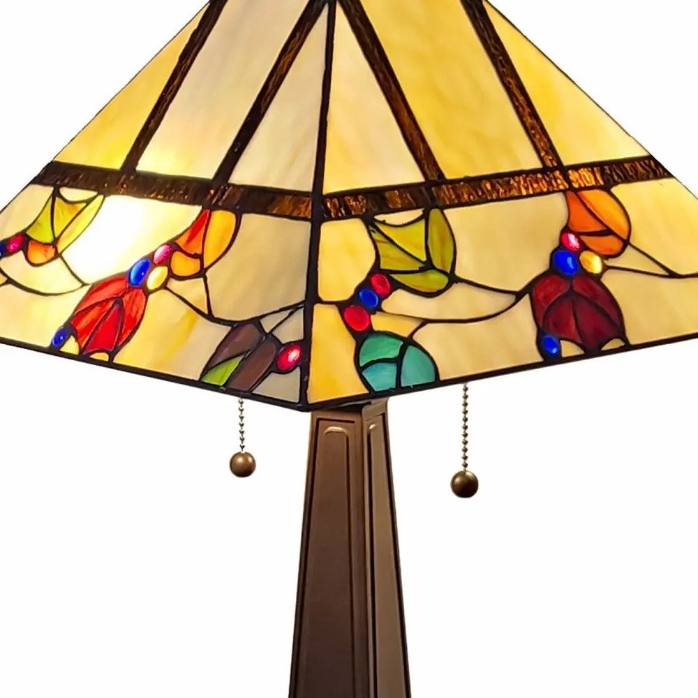 22" Dark Brown Metal Two Light Candlestick Table Lamp With White Shade HomeRoots