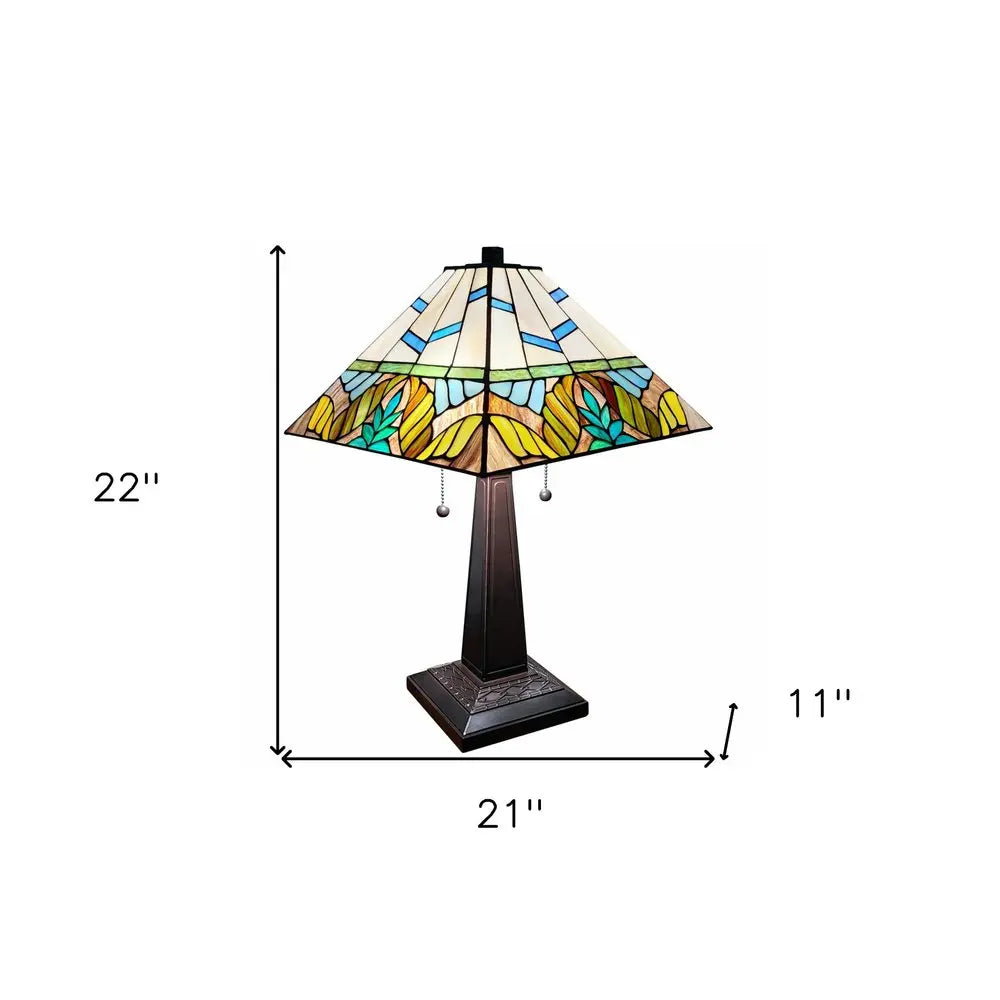 22" Dark Brown Metal Two Light Candlestick Table Lamp With White Shade HomeRoots