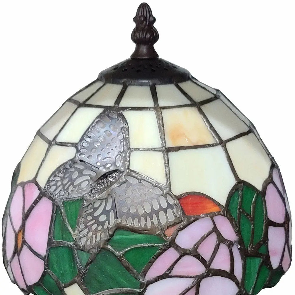 15" Dark Brown Metal Candlestick Table Lamp With Beige Shade HomeRoots