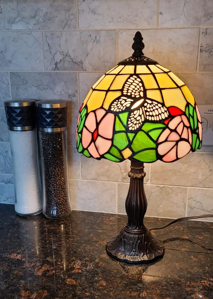 15" Dark Brown Metal Candlestick Table Lamp With Beige Shade HomeRoots