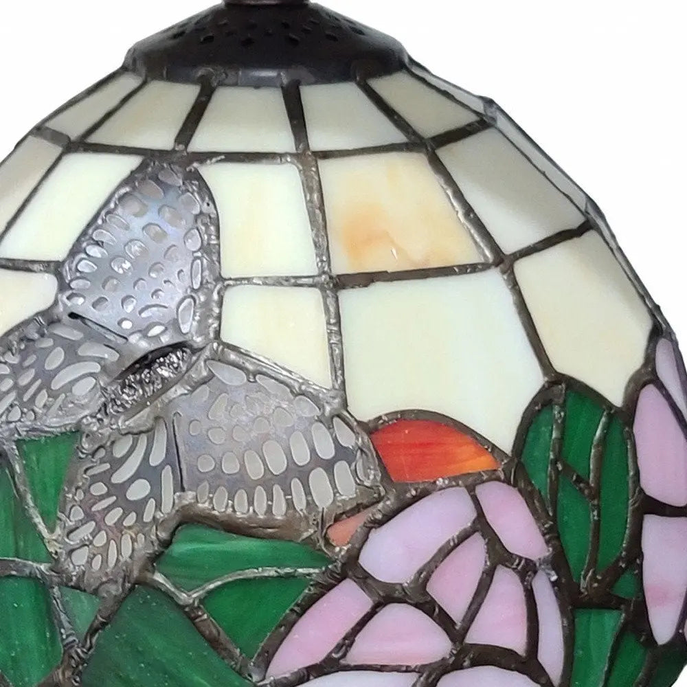 15" Dark Brown Metal Candlestick Table Lamp With Beige Shade HomeRoots