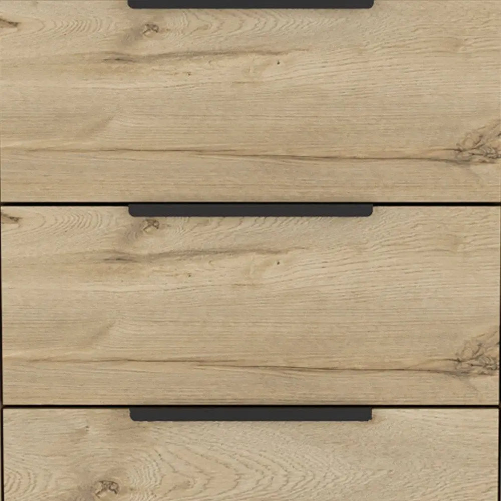 18" Brown and Black Three Drawer Standard Chest HomeRoots