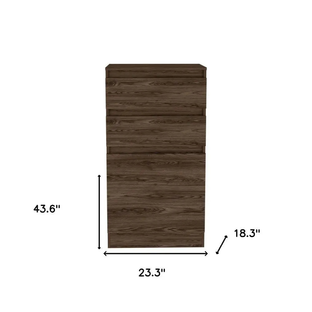 23" Dark Brown Two Drawer Standard Chest HomeRoots