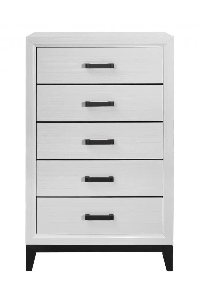 31" White Wood Five Drawer Standard Chest HomeRoots