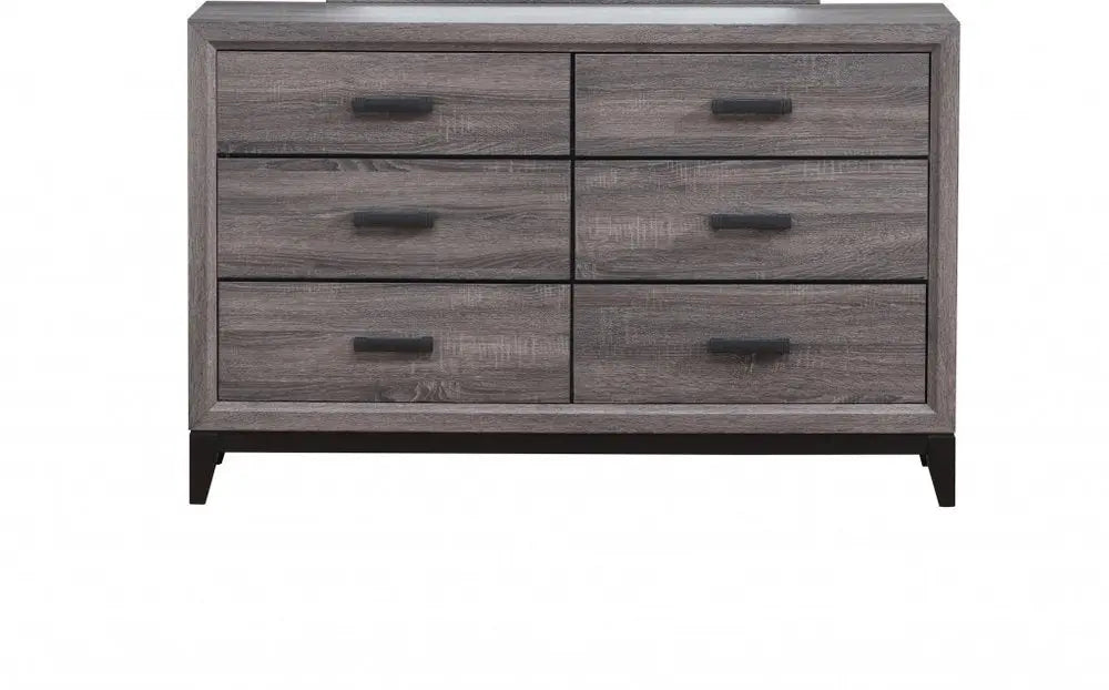 31" Grey Solid Wood Five Drawer Chest HomeRoots