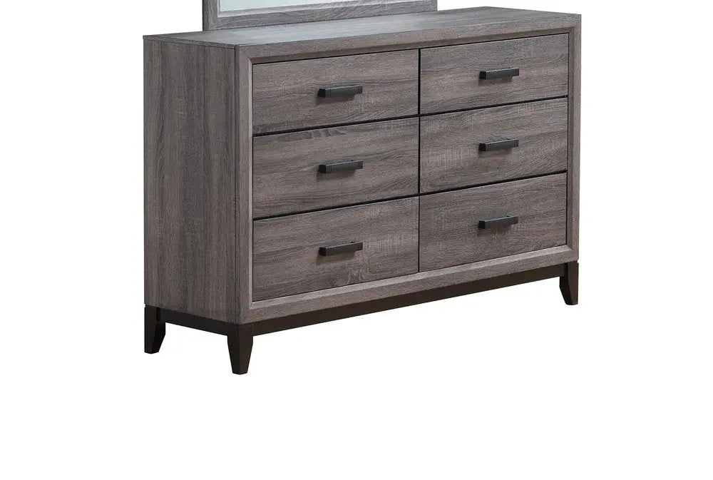 31" Grey Solid Wood Five Drawer Chest HomeRoots