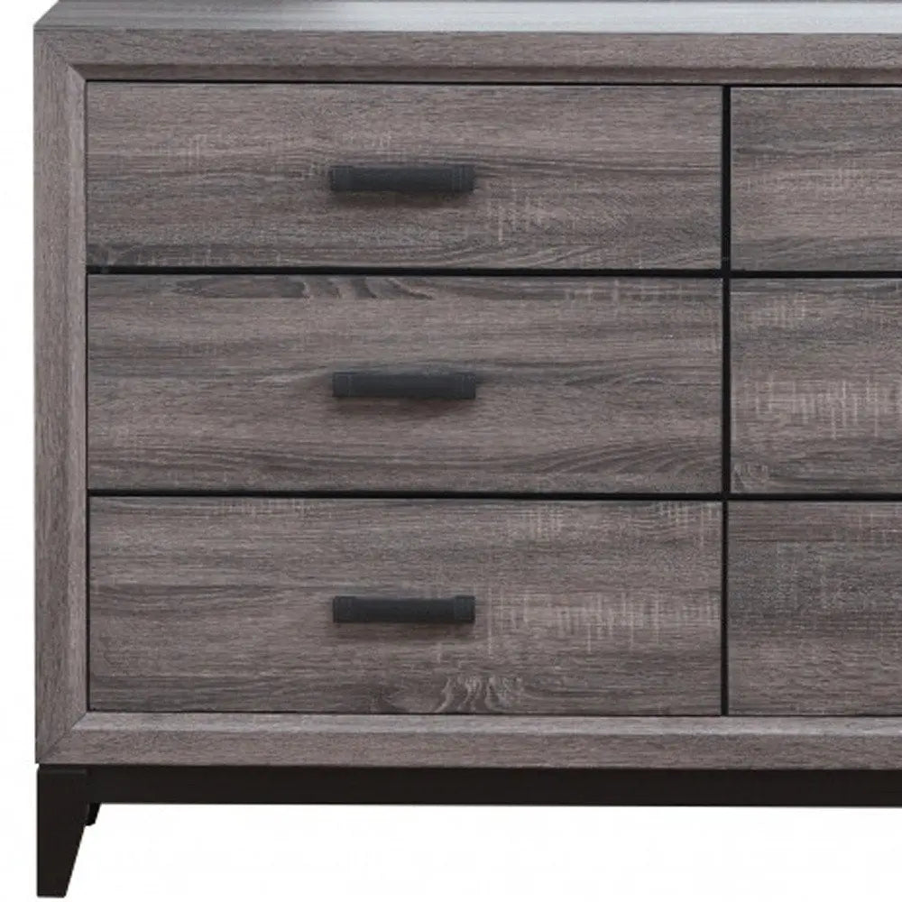 31" Grey Solid Wood Five Drawer Chest HomeRoots