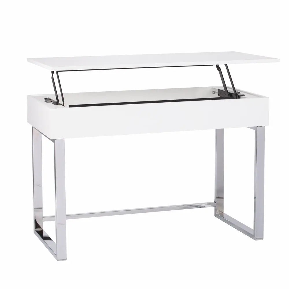 48" Adjustable White Standing Desk Converter - NOBLE HOME INTERIORS