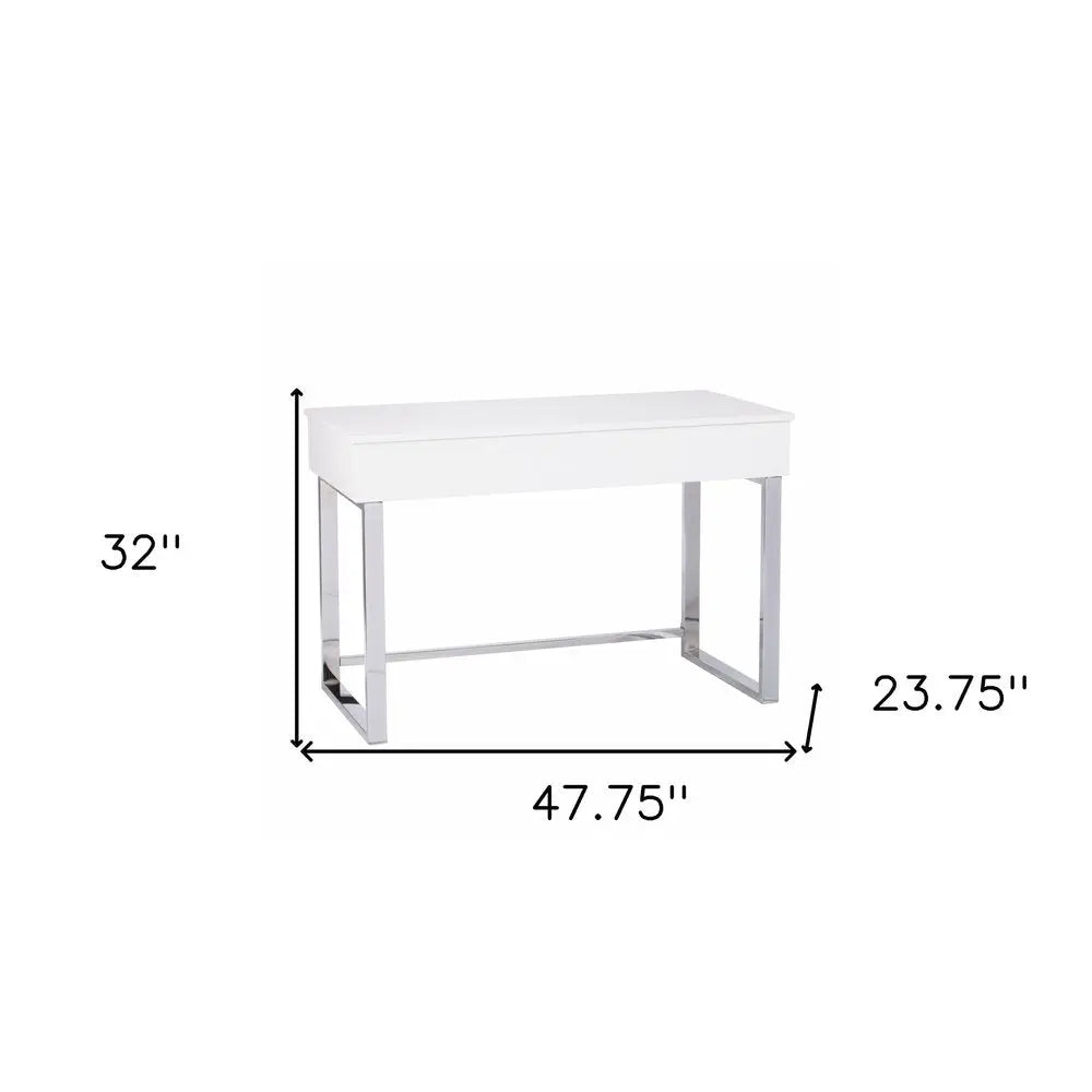 48" Adjustable White Standing Desk Converter - NOBLE HOME INTERIORS