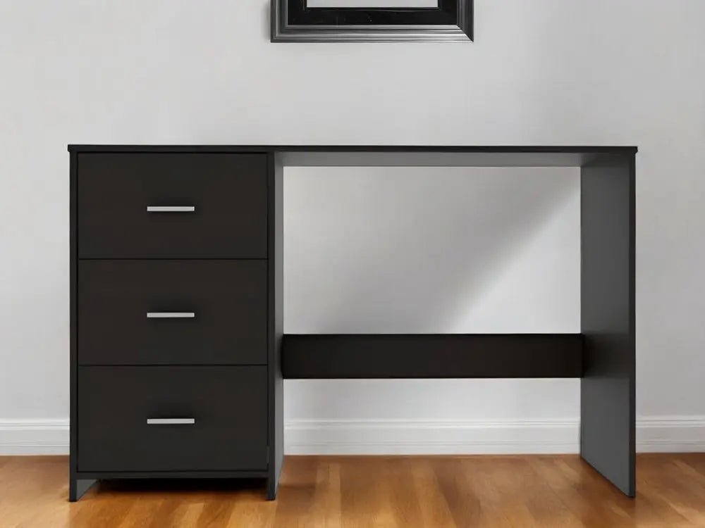 48" Black Computer Desk With Three Drawers - NOBLE HOME INTERIORS