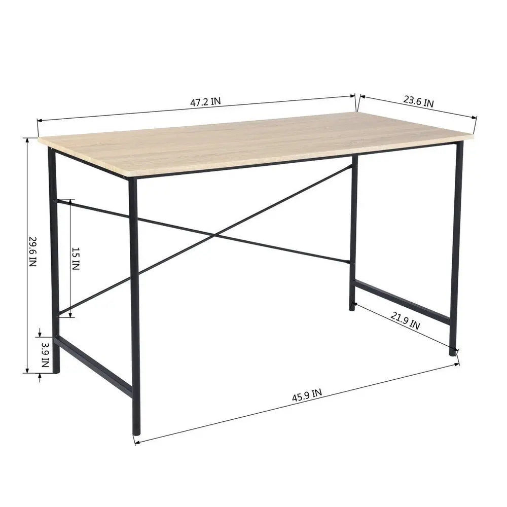 48" Brown and Black Wood Computer Desk - NOBLE HOME INTERIORS