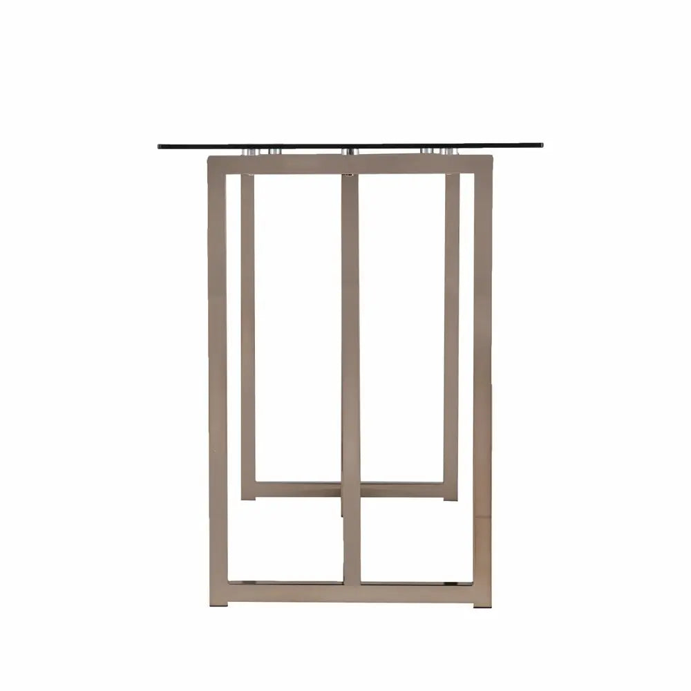 48" Clear and Champagne Glass Writing Desk - NOBLE HOME INTERIORS