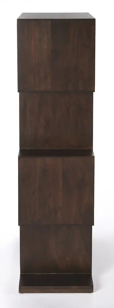 48" Dark Brown Wood Three Tier Bookcase - NOBLE HOME INTERIORS