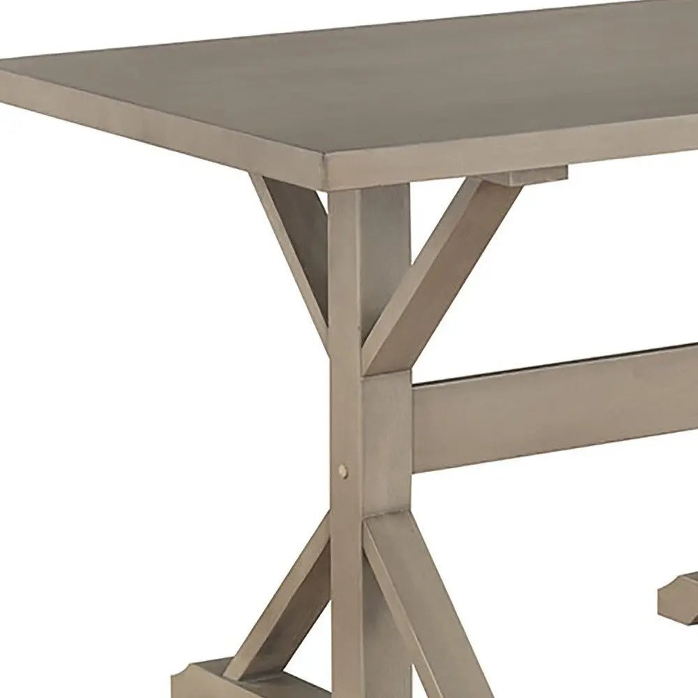 48" Gray Solid Wood Trestle Writing Desk - NOBLE HOME INTERIORS