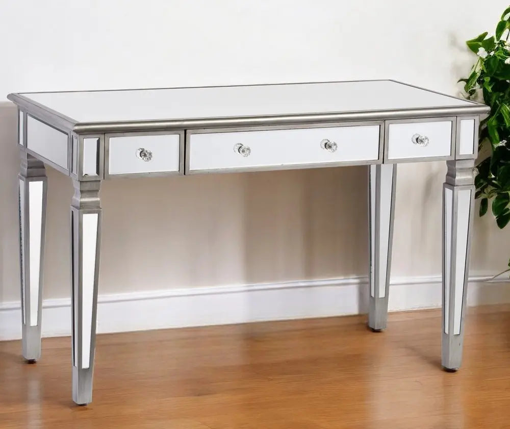 48" Silver Mirrored With Three Drawers - NOBLE HOME INTERIORS