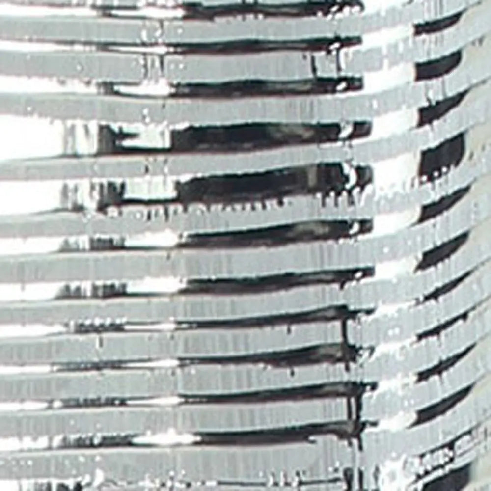 48" Silver Striped Tapered Ceramic Floor Vase - NOBLE HOME INTERIORS