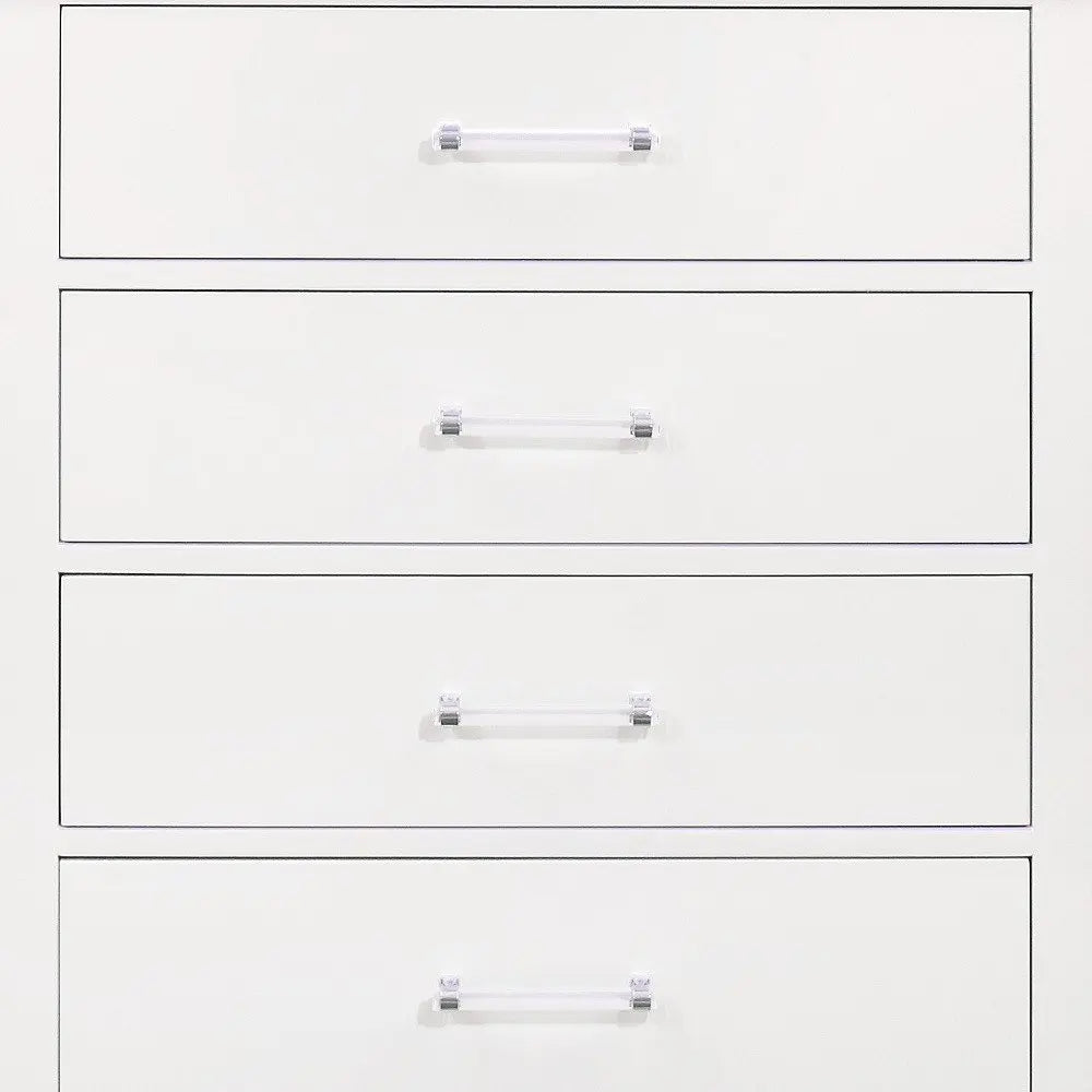 59" White Solid Wood Six Drawer Double Dresser with LED HomeRoots