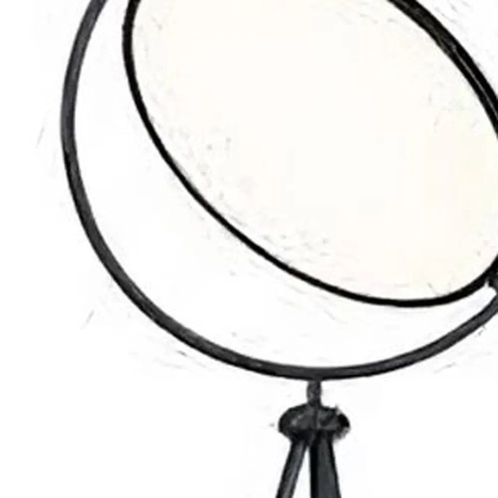 60" Black LED Tripod Floor Lamp With Black Metal Novelty Shade HomeRoots