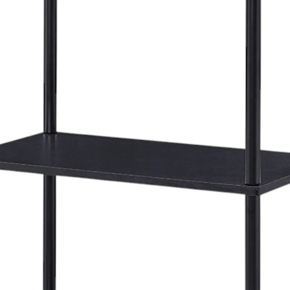 44" Black Metal and Wood Four Tier Etagere Bookcase HomeRoots