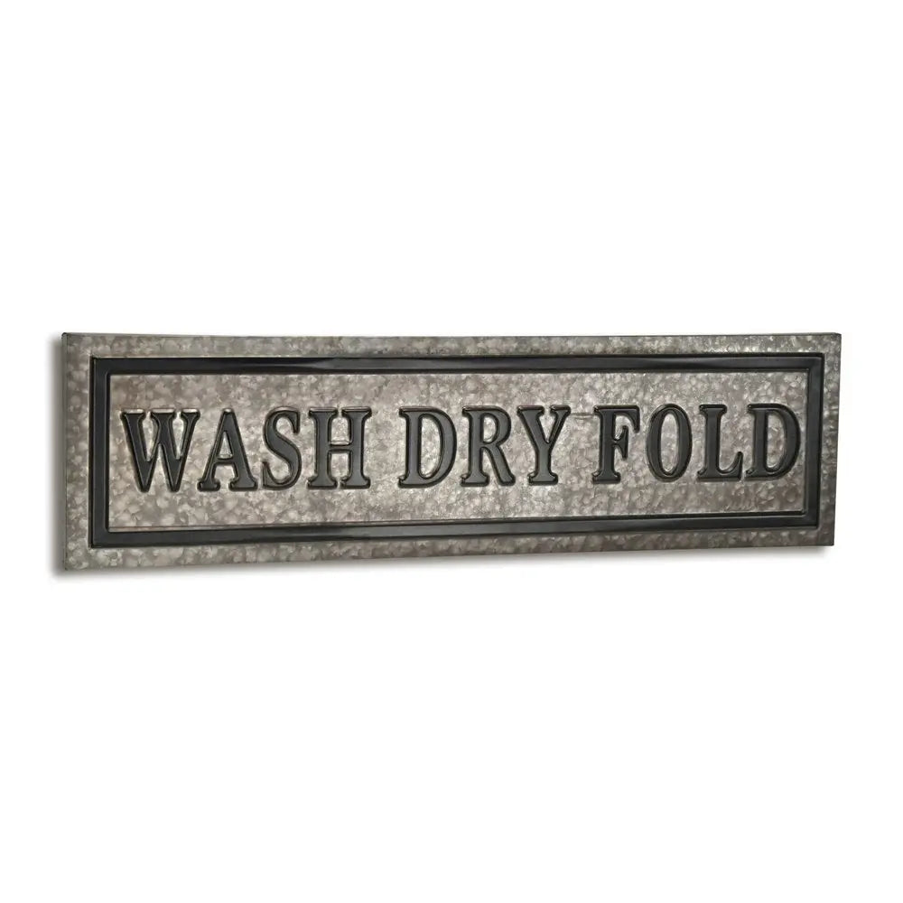 10" X 36" Gray Wash Dry Fold Metal Wall Decor HomeRoots