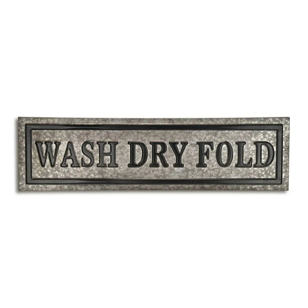 10" X 36" Gray Wash Dry Fold Metal Wall Decor HomeRoots