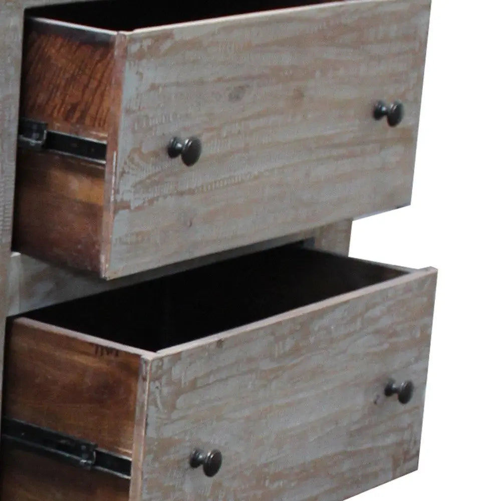 60" Brown Solid Wood Six Drawer Double Dresser HomeRoots