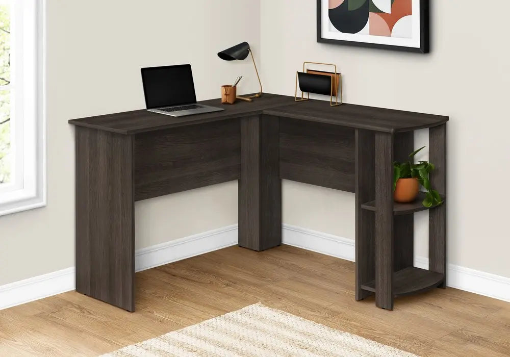 47" Brown Wood Corner Computer Desk HomeRoots