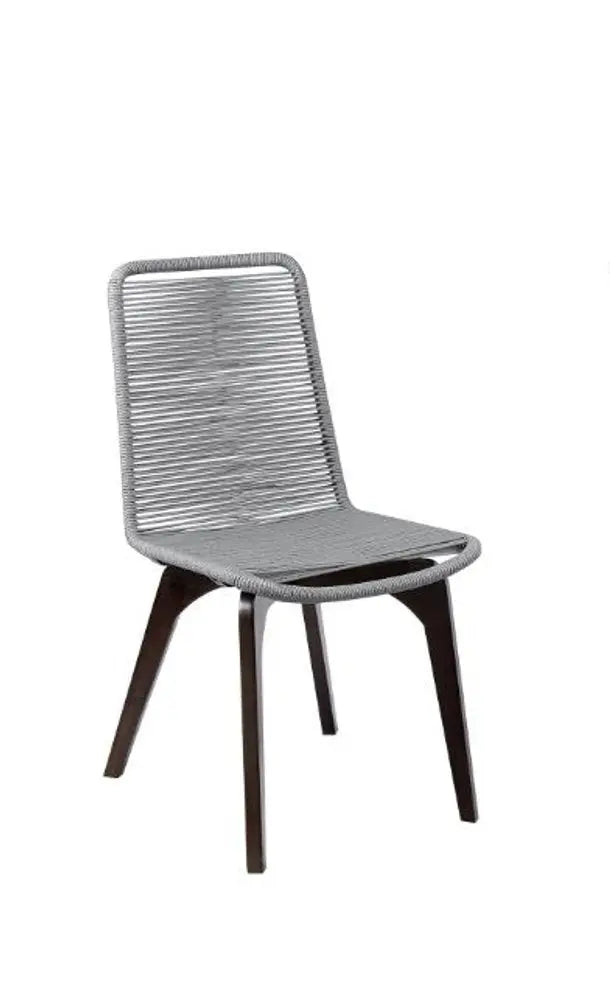 Set of Two 18" Silver Solid Wood Outdoor Dining Chair HomeRoots