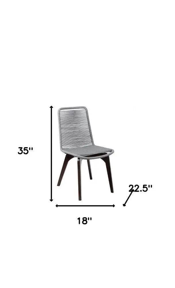 Set of Two 18" Silver Solid Wood Outdoor Dining Chair HomeRoots