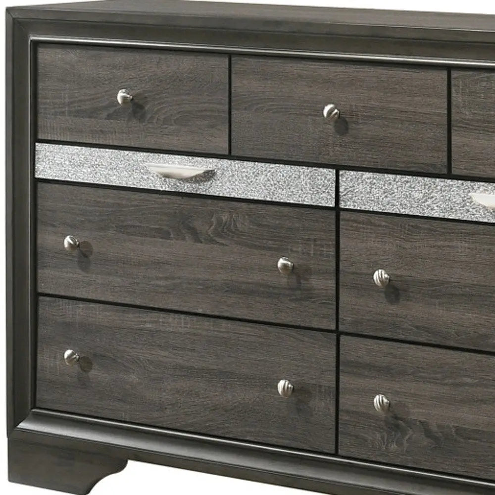 63" Black Manufactured Wood Nine Drawer Gentlemans Chest HomeRoots