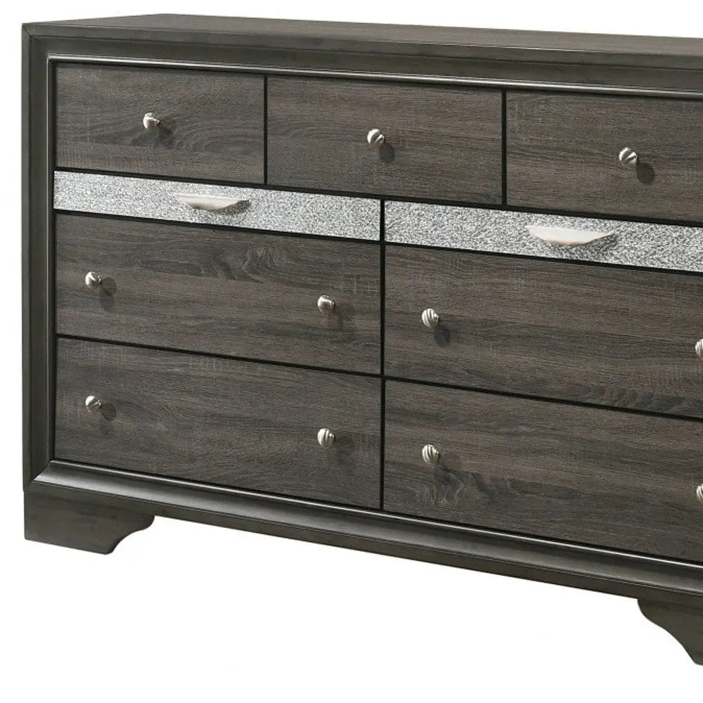 63" Black Manufactured Wood Nine Drawer Gentlemans Chest HomeRoots