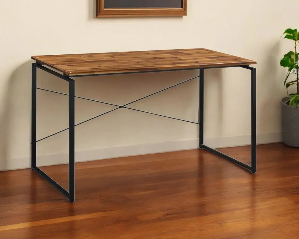 47" Brown and Black Writing Desk HomeRoots