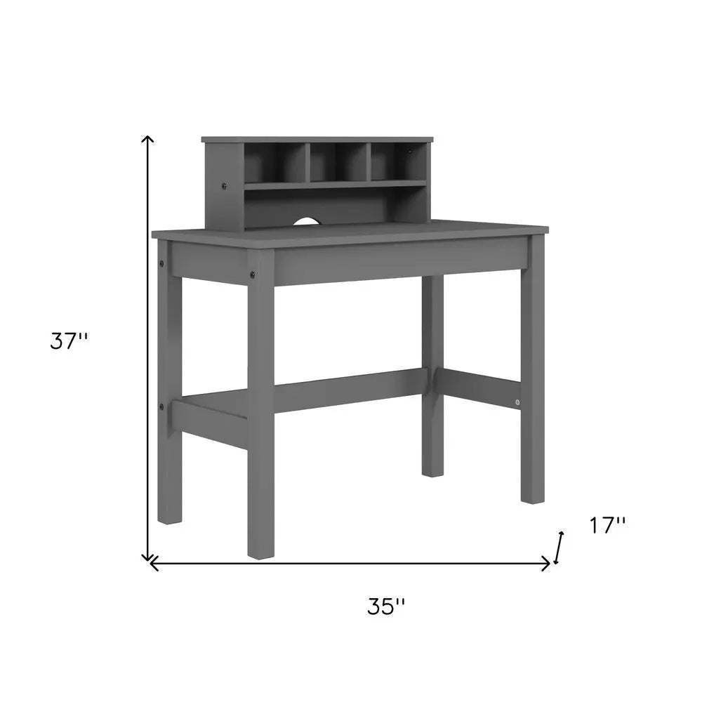 35" Gray Writing Desk HomeRoots