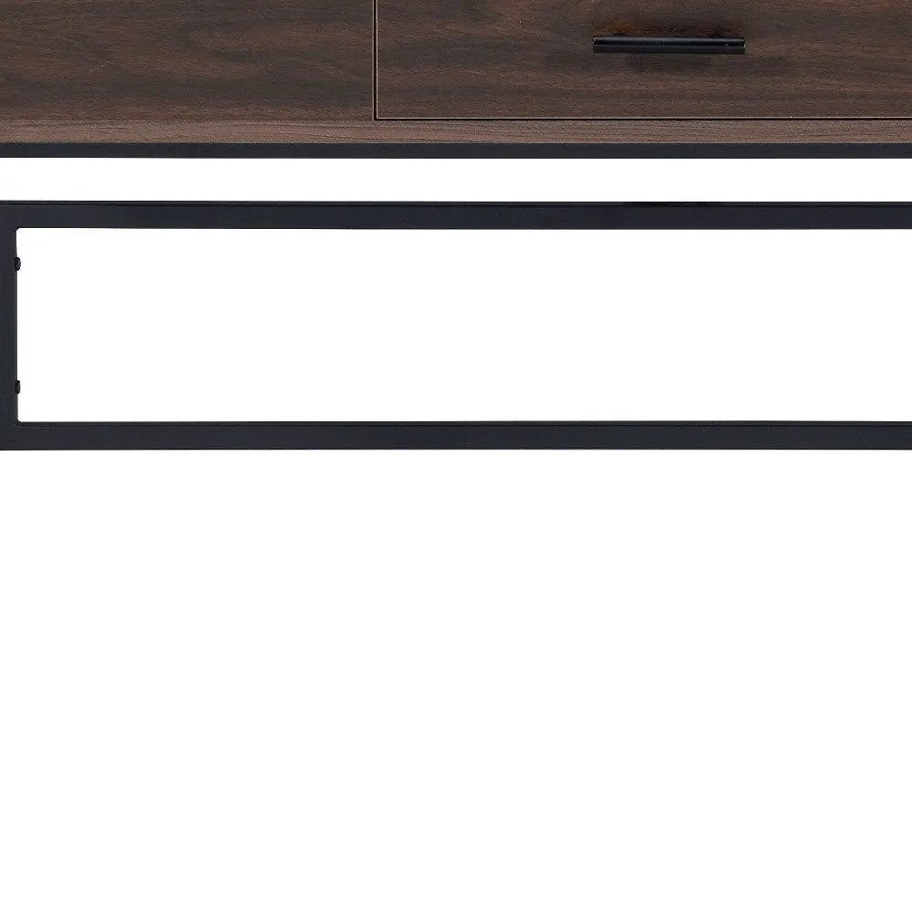 42" Brown and Black Writing Desk HomeRoots