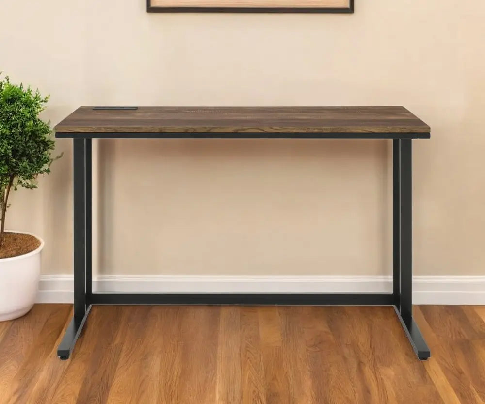 47" Brown and Black Writing Desk HomeRoots