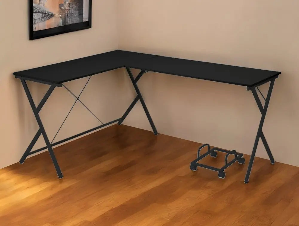 62" Black L Shape Computer Desk HomeRoots