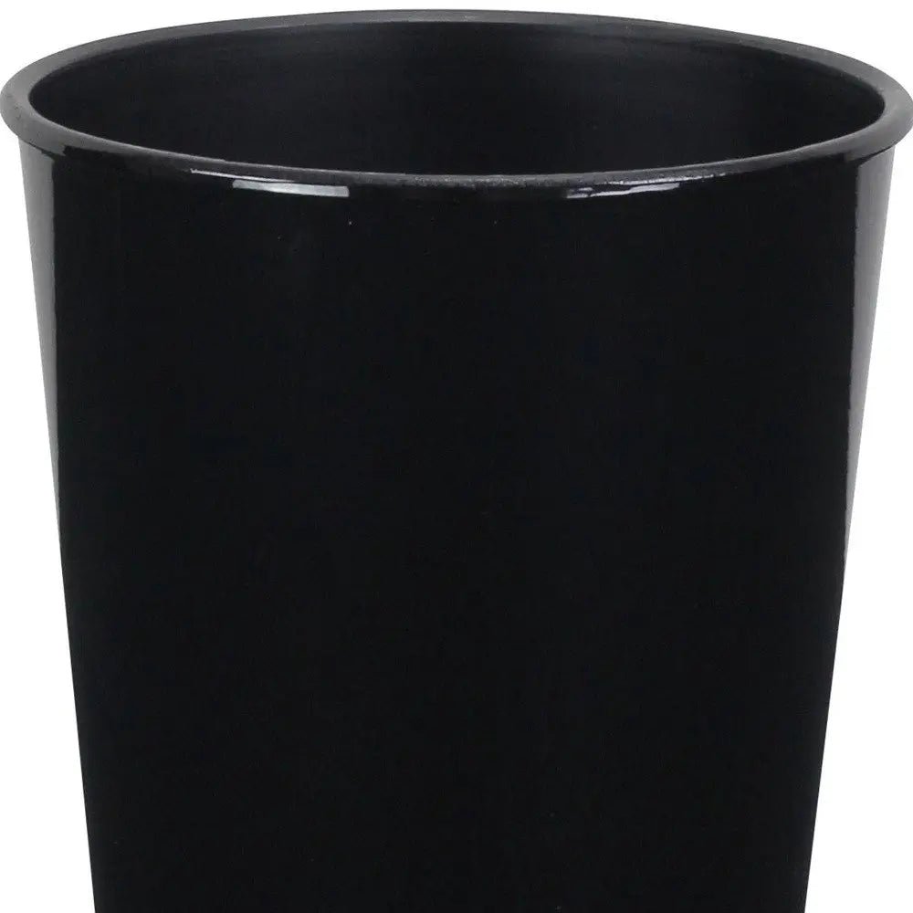 5" Black Recycled Plastic Indoor Outdoor Round Pot Planter - NOBLE HOME INTERIORS