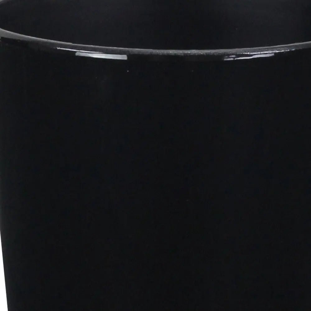 5" Black Recycled Plastic Indoor Outdoor Round Pot Planter - NOBLE HOME INTERIORS