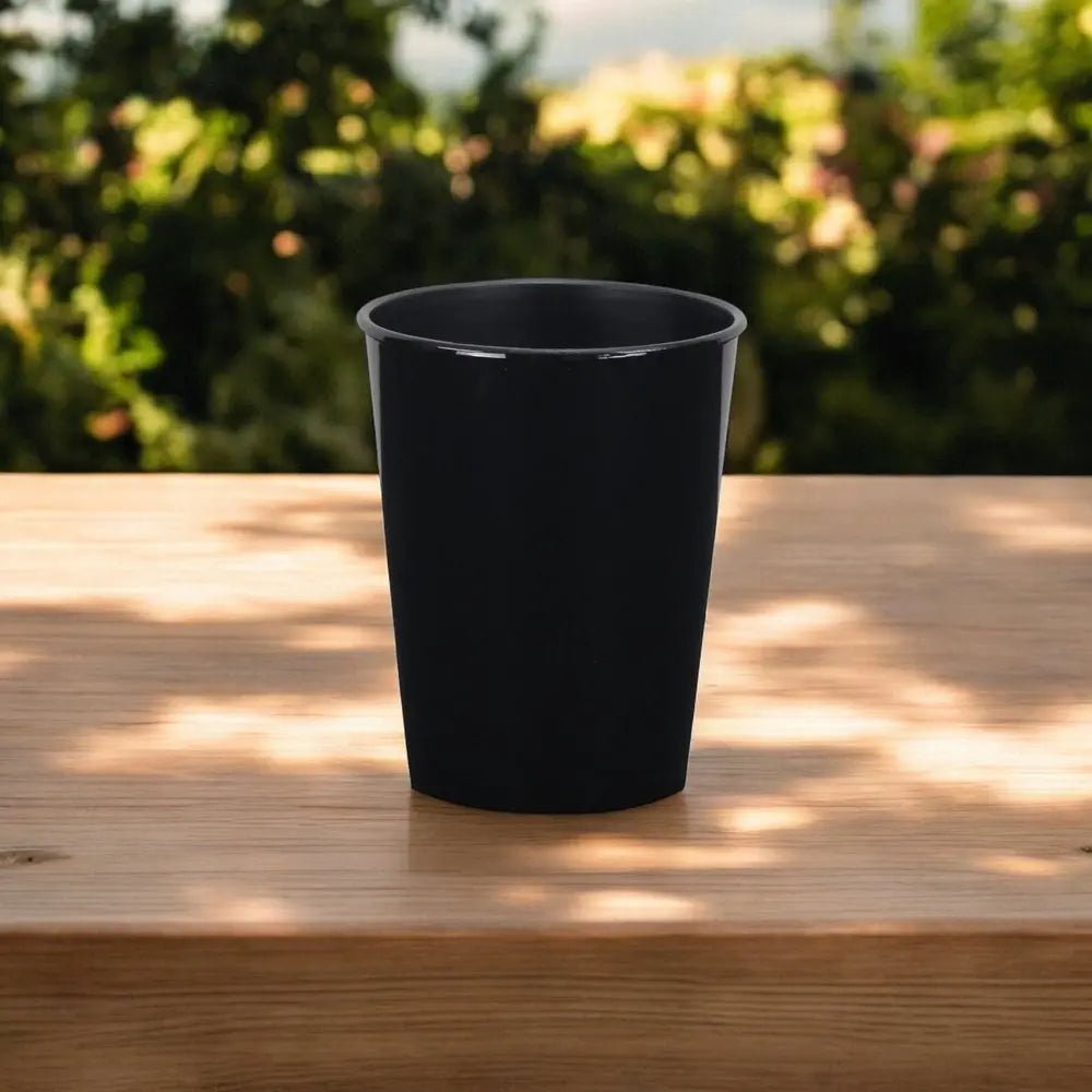 5" Black Recycled Plastic Indoor Outdoor Round Pot Planter - NOBLE HOME INTERIORS