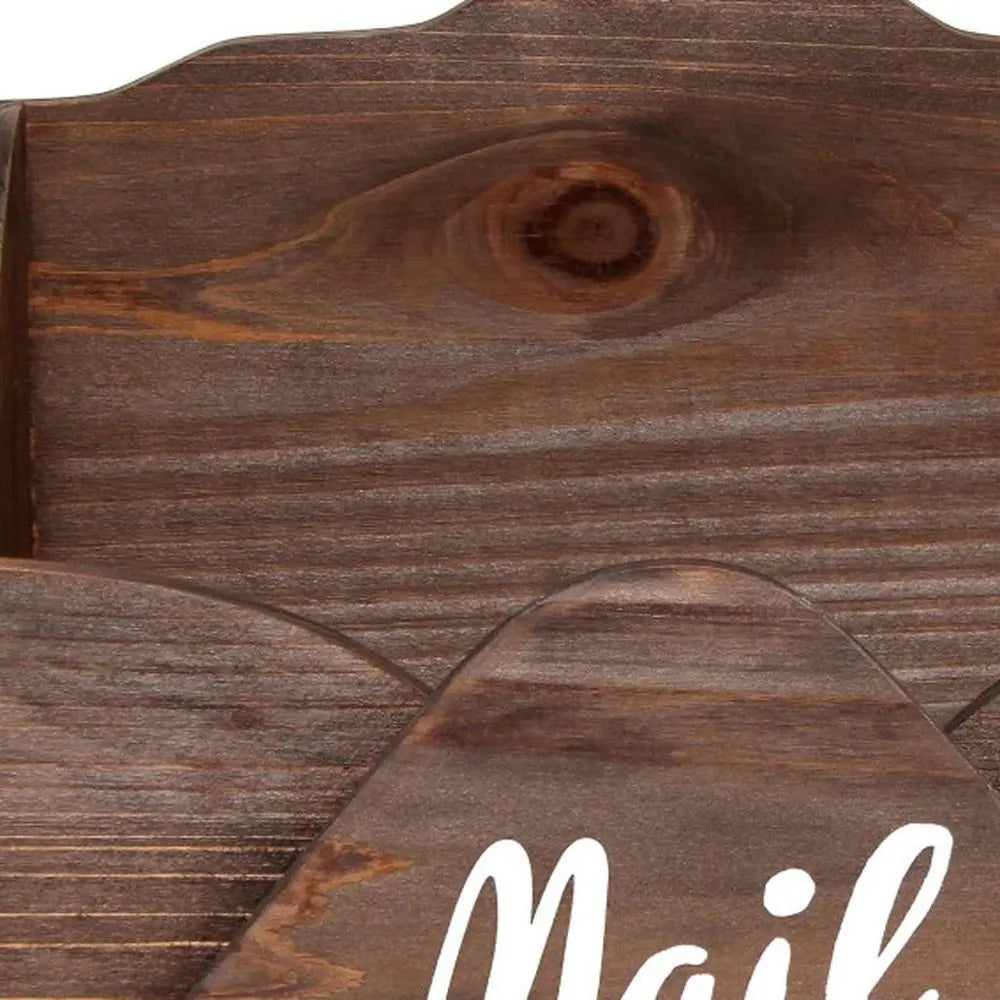 5" Brown Wood Desk Organizer - NOBLE HOME INTERIORS