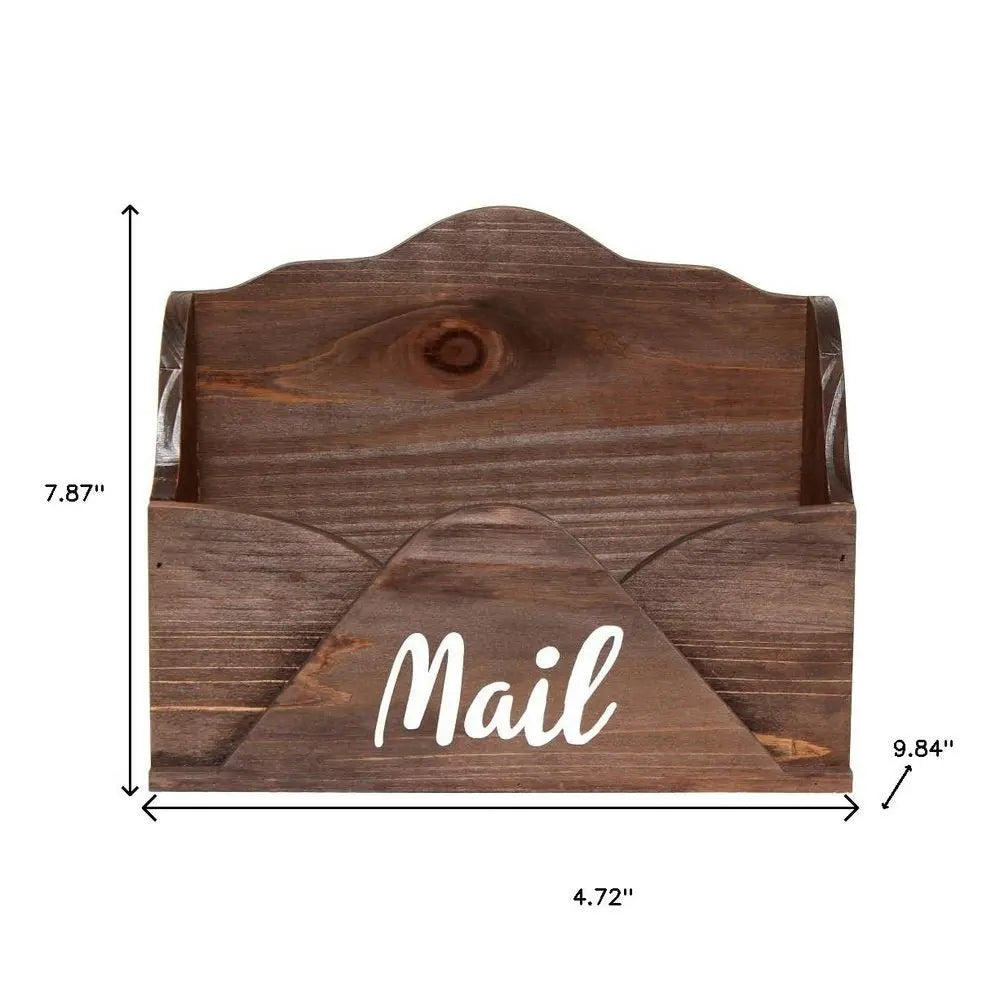 5" Brown Wood Desk Organizer - NOBLE HOME INTERIORS