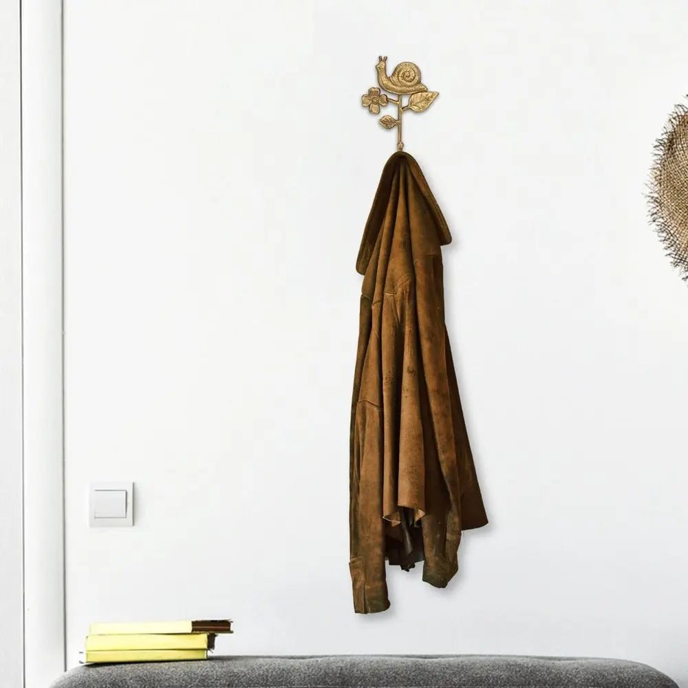 5" Gold Cast Iron Snail Wall Hook - NOBLE HOME INTERIORS