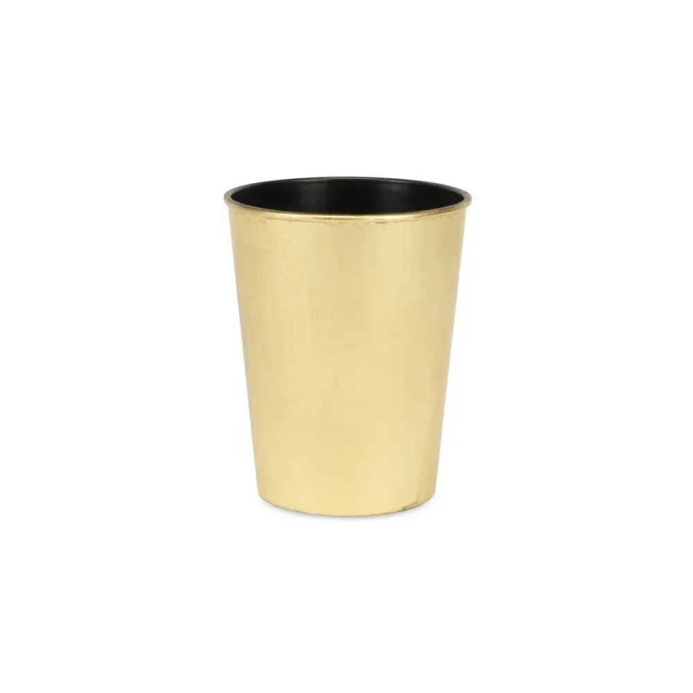 5" Gold Recycled Plastic Indoor Outdoor Round Pot Planter - NOBLE HOME INTERIORS