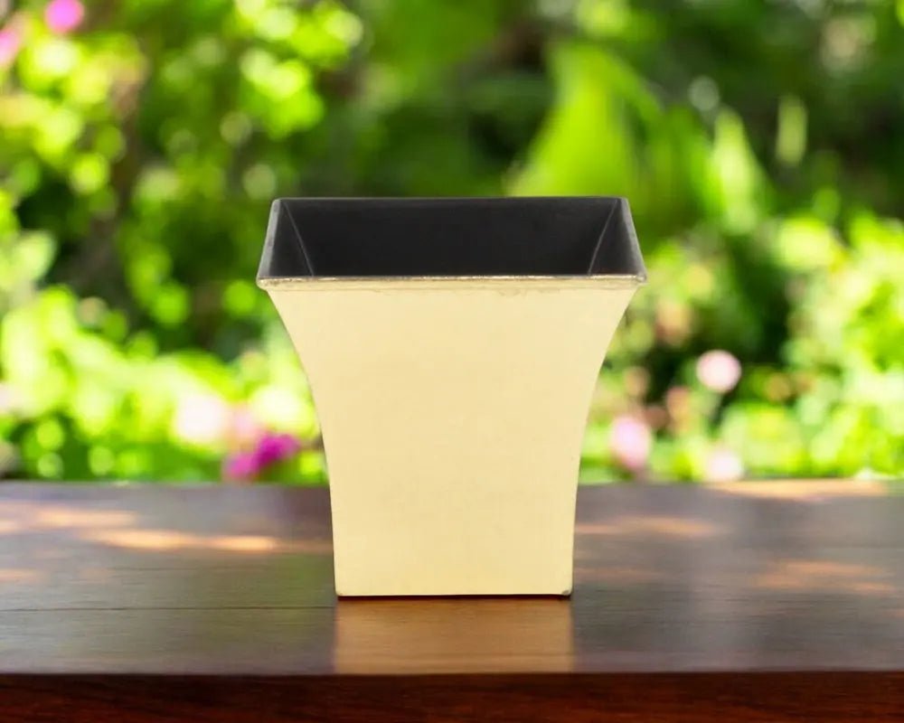 5" Gold Recycled Plastic Indoor Outdoor Square Pot Planter - NOBLE HOME INTERIORS